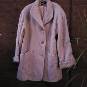Loring Vintage Ecru Mohair Wool Blend Coat sz 18